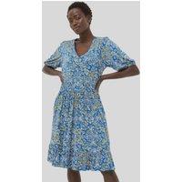 Blue Lottie Aztec Texture Jersey Dress Size 16