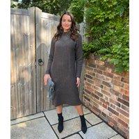 Mocha Knitted Jumper Dress Size 16/18