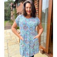 Mistral Blue Kaleidoscope Tunic Dress Size 18