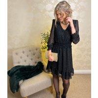 Black Sparkle Chiffon Layered Dress Size 10