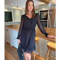 Black Sparkle Chiffon Layered Dress Size 8