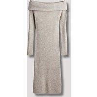 Grey Off Shoulder Knitted Dress Size 8/10