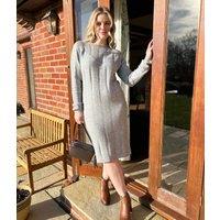 Grey Merino Wool Blend Jumper Dress Size 8/10