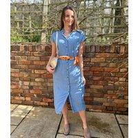 Light Blue Denim Shirt Dress Size 14