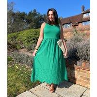 Green Embroidered Contrast Dress Size 20