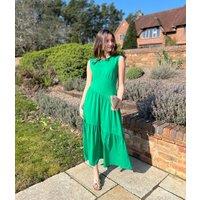 Green Premium Asymmetric Sleeveless Jersey Dress Size 10/12