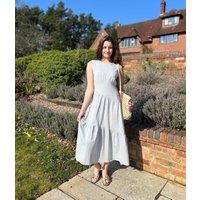 Grey Premium Asymmetric Sleeveless Jersey Dress Size 12/14