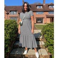 Black & White Premium Striped Jersey Dress Size 10/12