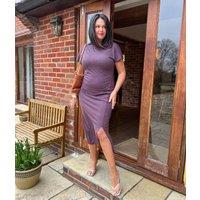Plum Ruched T Shirt Dress Size 18R