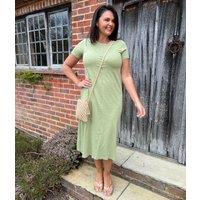 Fern Green Pure Cotton T Shirt Midi Dress Size 16P