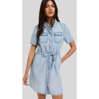 Light Blue Buttercup Drawstring Shirt Dress Size 12P