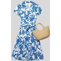 Blue Printed Amalfi Shirt Dress Size 18