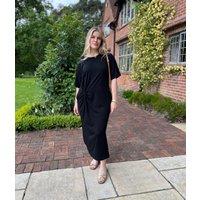 Black Jersey Twist T-Shirt Dress Size 8