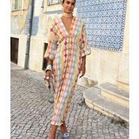 Multi Sun Geo Plisse Emma Dress Size 20