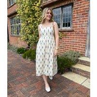Nomads Ivory Ikat Print Midi Dress Size 18