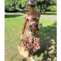 Ivory Malta Shirred Midi Dress Size 8/10