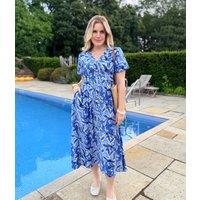 Blue Daia Button Through Midi Dress Size 12