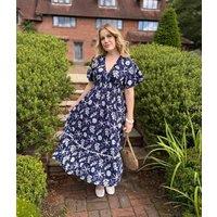 Navy Menorca Midi Dress Size 14/16