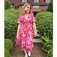 Pink Menorca Midi Dress Size 8/10