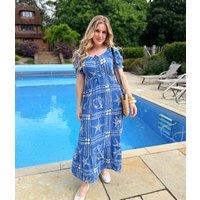 Blue Starfish Print Maxi Dress Size 8/10