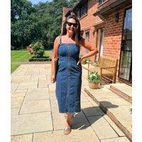 Blue Denim Zip Through Midi Dress Size 14/16