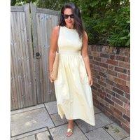 Yellow Cotton Poplin Shirred Dress Size 4/6