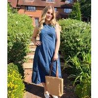 Denim Sleeveless Midi Dress Size 12