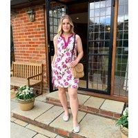 Purple Floral Jersey Notch Neck Dress Size 10/12