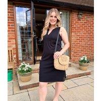Black Jersey Notch Neck Dress Size 14/16T