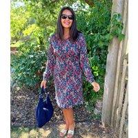 Navy Brakeburn Ditsy Print Cotton Dress Size 8