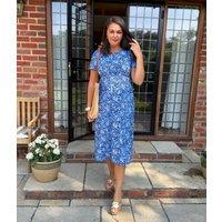 Blue Empire Waist Floral Dress Size 12