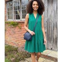 Green Seersucker Cotton Tiered Dress Size 20/22