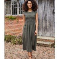 Khaki Shirred Jersey Dress Size 4/6