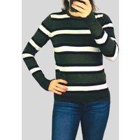 Green & Black Striped Jumper Size 14