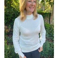 Ivory Puff Sleeve Jumper Size 12
