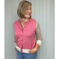 Womens Pink Colour Block Cardigan Size 20