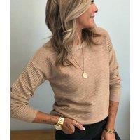 Camel Textured Ribbed Jumper Size 6/8