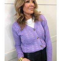 Violet Button Cable Cardigan Size 10/12