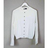 White Classic Round Neck Cardigan Size 10