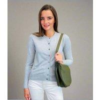 Grey Classic Round Neck Cardigan Size 12