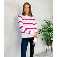 Pink Cotton Rich Stripe Jumper Size 8