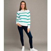 Green Cotton Rich Stripe Jumper Size 8