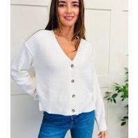Ecru Super Soft Metallic Thread Cardigan Size 20/22