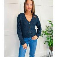 Black Super Soft Metallic Thread Cardigan Size 20/22