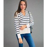 Ivory Striped Collared Jumper Size 20/22