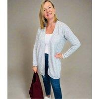 Grey Small Cable Open Cardigan Size 8/10