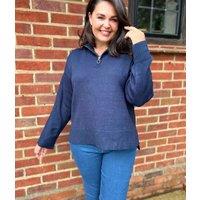 Navy Zip Tunic Jumper Size 16/18