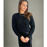 Black Pointelle Sparkle Jumper Size 12