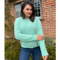 Green Wool Blend Classic Jumper Size 16