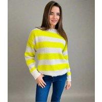 Yellow Striped Crew Neck Jumper Size 20/22